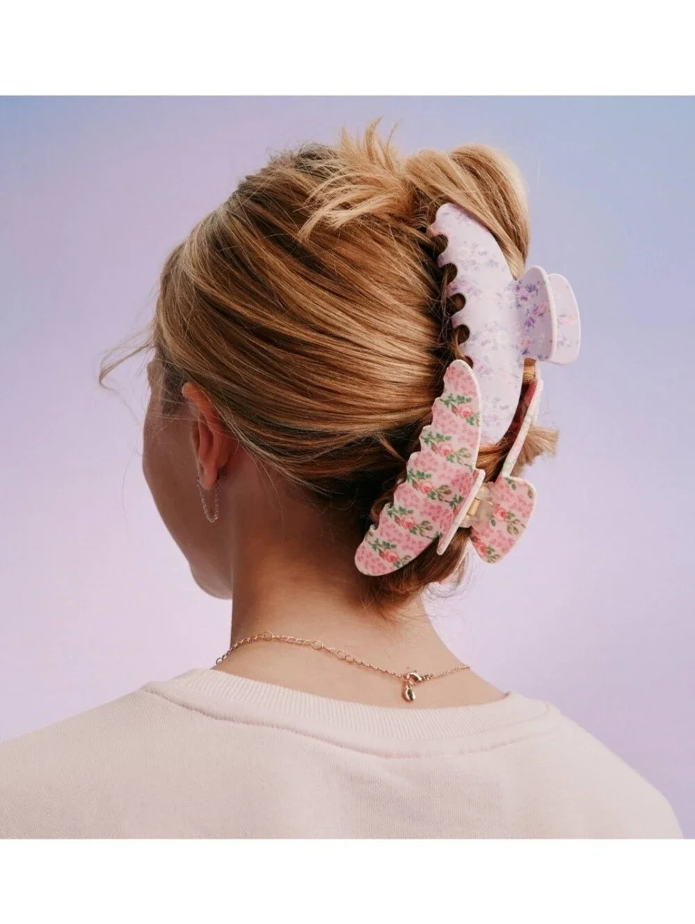NWT Goody x LoveShackFancy Happy Thoughts Large Claw Clip Limited Ed Hibiscus